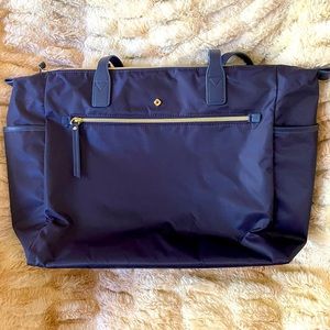 Samsonite travel tote navy blue with gold hardware
